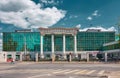 View of the facade of the modern business center Kalanchevskaya Plaza: Moscow, Russia - May 26, 2021