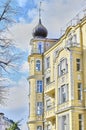 View of the facade of an old Berlin apartment building with stucco decorations. Royalty Free Stock Photo