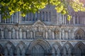 Facade of old cathedral in Trondheim, Norway.