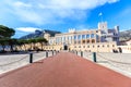 view of the facade of the Princes Palace of Monaco in Monaco-Ville