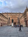 Facade University of Salamanca, Spain. Statue of Fray Luis de Leon, Salamanca, Spain