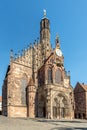 View at the Facade of Woman Church in Nuremberg ,Germany