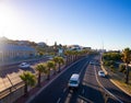 View facing the city from bridge over Nelson Mandela Boulevard. Royalty Free Stock Photo