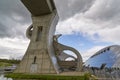 A view of the Falkirk Wheel as the Caisson containing the Canal Boat starts to move slowly up to the level of the Union Canal.