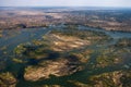 View of the Falls from a height of bird flight. Victoria Falls. Mosi-oa-Tunya National park.Zambiya. and World Heritage Site.