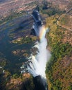 View of the Falls from a height of bird flight. Victoria Falls. Mosi-oa-Tunya National park.Zambiya. and World Heritage Site.