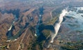 View of the Falls from a height of bird flight. Victoria Falls. Mosi-oa-Tunya National park.Zambiya. and World Heritage Site.