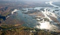 View of the Falls from a height of bird flight. Victoria Falls. Mosi-oa-Tunya National park.Zambiya. and World Heritage Site.