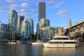 View of False Creek in downtown Vancouver in sunset light, British Columbia, Canada