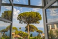 View of famous Amalfi Coast with Gulf of Salerno from Villa Rufolo gardens in Ravello, Campania, Italy