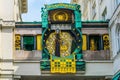 View of the famous Ankeruhr clock in the historical center of Vienna, Austria....IMAGE Royalty Free Stock Photo