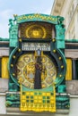 View of the famous Ankeruhr clock in the historical center of Vienna, Austria....IMAGE Royalty Free Stock Photo