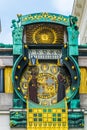 View of the famous Ankeruhr clock in the historical center of Vienna, Austria....IMAGE Royalty Free Stock Photo