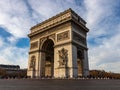 View of the Arc de Triomphe in Charles de Gaulle square in Paris, France