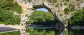 View of famous arch at Vallon-Pont-d`Arc Royalty Free Stock Photo