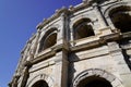 View of famous arena detail in city Nimes south french Royalty Free Stock Photo