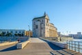 View of the famous basilica cattedrala di san nicola pellegrino in the italian city Trani....IMAGE Royalty Free Stock Photo