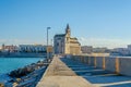 View of the famous basilica cattedrala di san nicola pellegrino in the italian city Trani....IMAGE Royalty Free Stock Photo