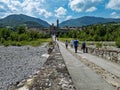 View of the famous bridge of Bobbio town Royalty Free Stock Photo