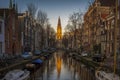 View of the famous canals of Amsterdam