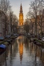 View of the famous canals of Amsterdam