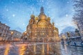 The Church of Savior on Spilled Blood in Saint Petersburg, Russia at winter Royalty Free Stock Photo