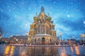 The Church of Savior on Spilled Blood in Saint Petersburg, Russia at winter Royalty Free Stock Photo