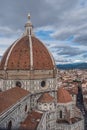 View of the famous Duomo of the Cathedral Santa Maria del Fiore, icon of Florence ITALY Royalty Free Stock Photo