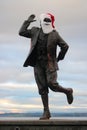 Eric Morecambe statue with Christmas decorations Royalty Free Stock Photo