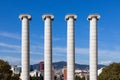 View of the famous Four Columns Les Quatre Columnes created by Josep Puig i Cadafalch. Barcelona, Spain