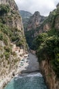 View of the famous Furore fjord, Amalfi Coast, Campania, Italy Royalty Free Stock Photo