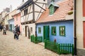 View on Famous golden lane in Prague Czech Republic where Franz Kafka house is located