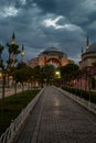 View of the famous Hagia Sophia Ayasofya in Istanbul. Turkey.