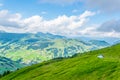 View of the the famous hiking trail Pinzgauer spaziergang in the alps near Zell am See, Salzburg region, Austria Royalty Free Stock Photo