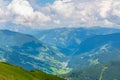 View of the the famous hiking trail Pinzgauer spaziergang in the alps near Zell am See, Salzburg region, Austria Royalty Free Stock Photo