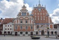 View of famous House of the Black Heads during day in Riga