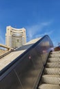 View of famous Intercontinental hotel from subway escalator Royalty Free Stock Photo