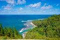 View of the famous Kee Beach in Kauai, Hawaii