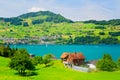 View of Lake Lucerne in summer, Swiss Alps, Switzerland Royalty Free Stock Photo