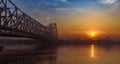 View of Famous Landmark In India, The Howrah Bridge