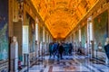 View of famous Louvre Museum and gallery with Louvre Pyramid in Paris France Royalty Free Stock Photo