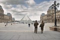 View of famous Louvre Museum with