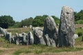 Famous megalith alignment in Carnac Brittany  France Royalty Free Stock Photo