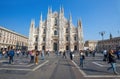 View of famous Milan Cathedral Duomo di Milano, Italy in Duomo square, Italy Royalty Free Stock Photo