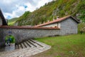 View of famous Monastery of Moraca, Montenegro