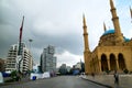 View of famous mosque and square day after protests in Beirut
