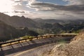 View of winding Mulholland highway in southern California. Royalty Free Stock Photo