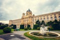 View of famous Natural History Museum with park and sculpture in Vienna, Austria Royalty Free Stock Photo