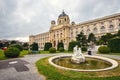 View of famous Natural History Museum with park and sculpture in Vienna, Austria Royalty Free Stock Photo