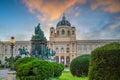 View of famous Naturhistorisches Museum Natural History Museum at sunset, Vienna